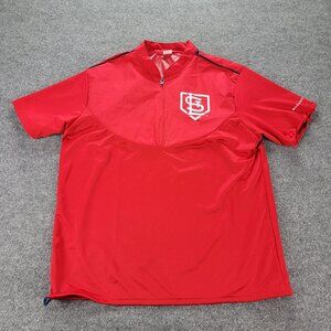 St Louis Cardinals Jersey Mens‎ XL Red 1/4 Zip Monsanto Windbreaker MLB Baseball
